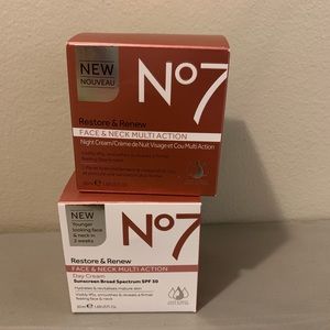 No 7 Restore & Renew Day & Night Creams, New